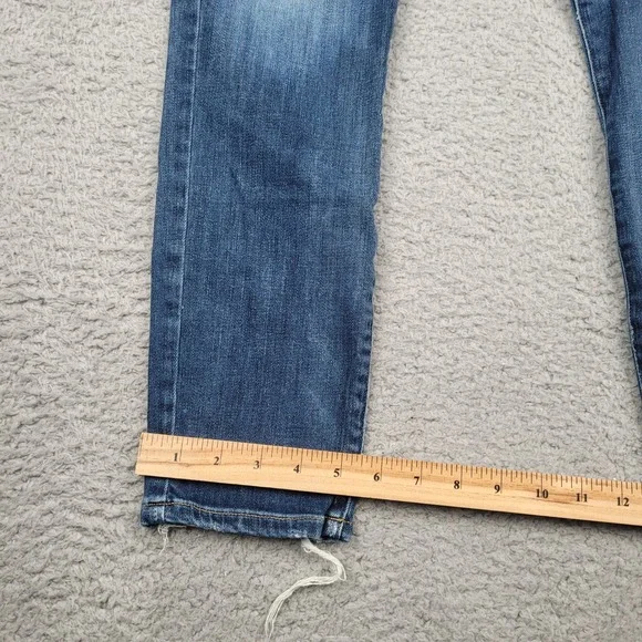 AGOLDE Denim Jeans Womens Size 30 Distressed Ripped Knee Blue Wash - Picture 12 of 12